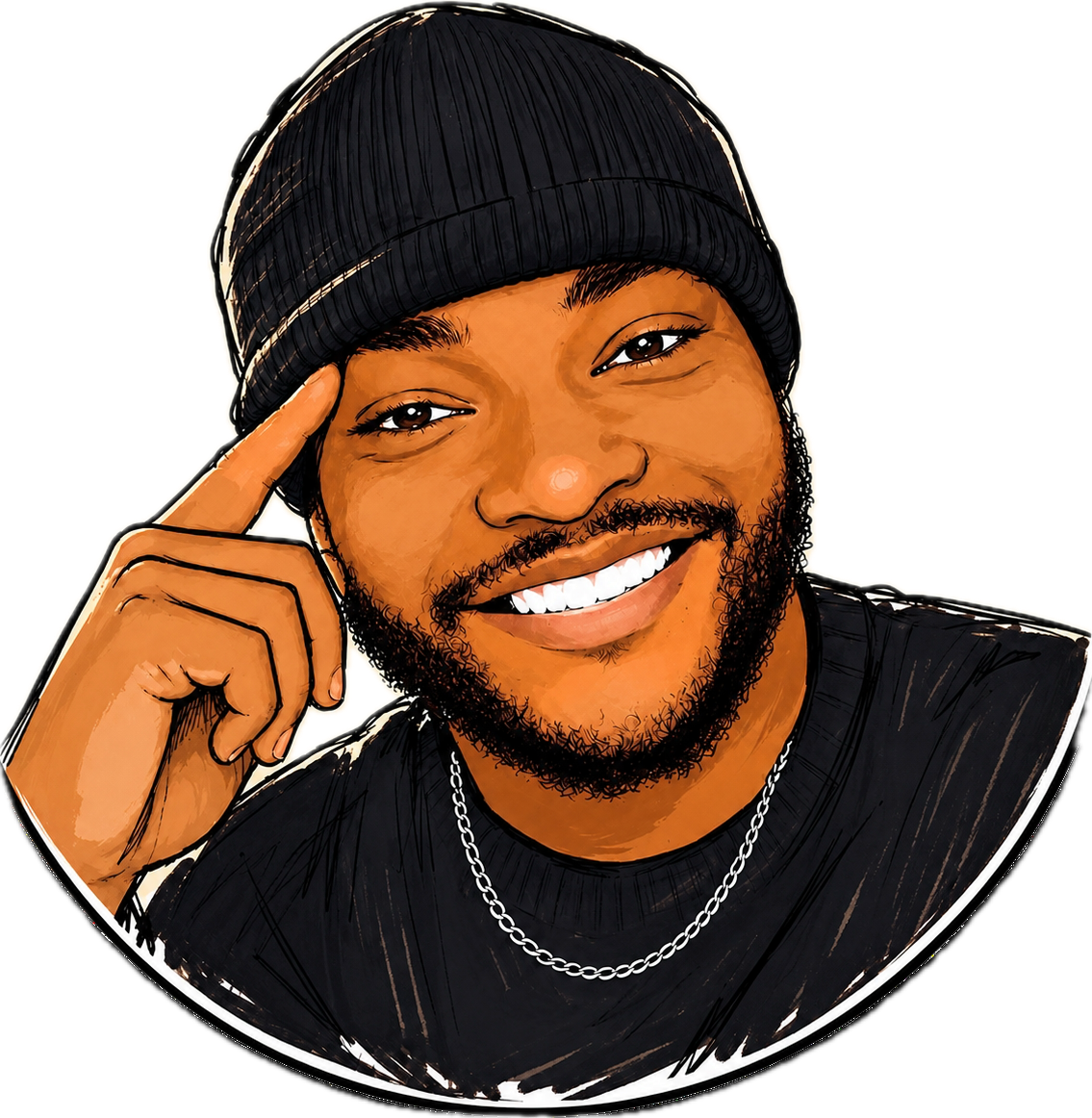 Illustrated portrait of Milverton Saint